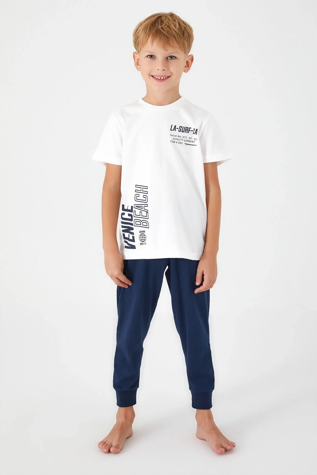 Arnetta Rolypoly Erkek Çocuk Beyaz Pijama Takımı Pijama Takımı Toptan