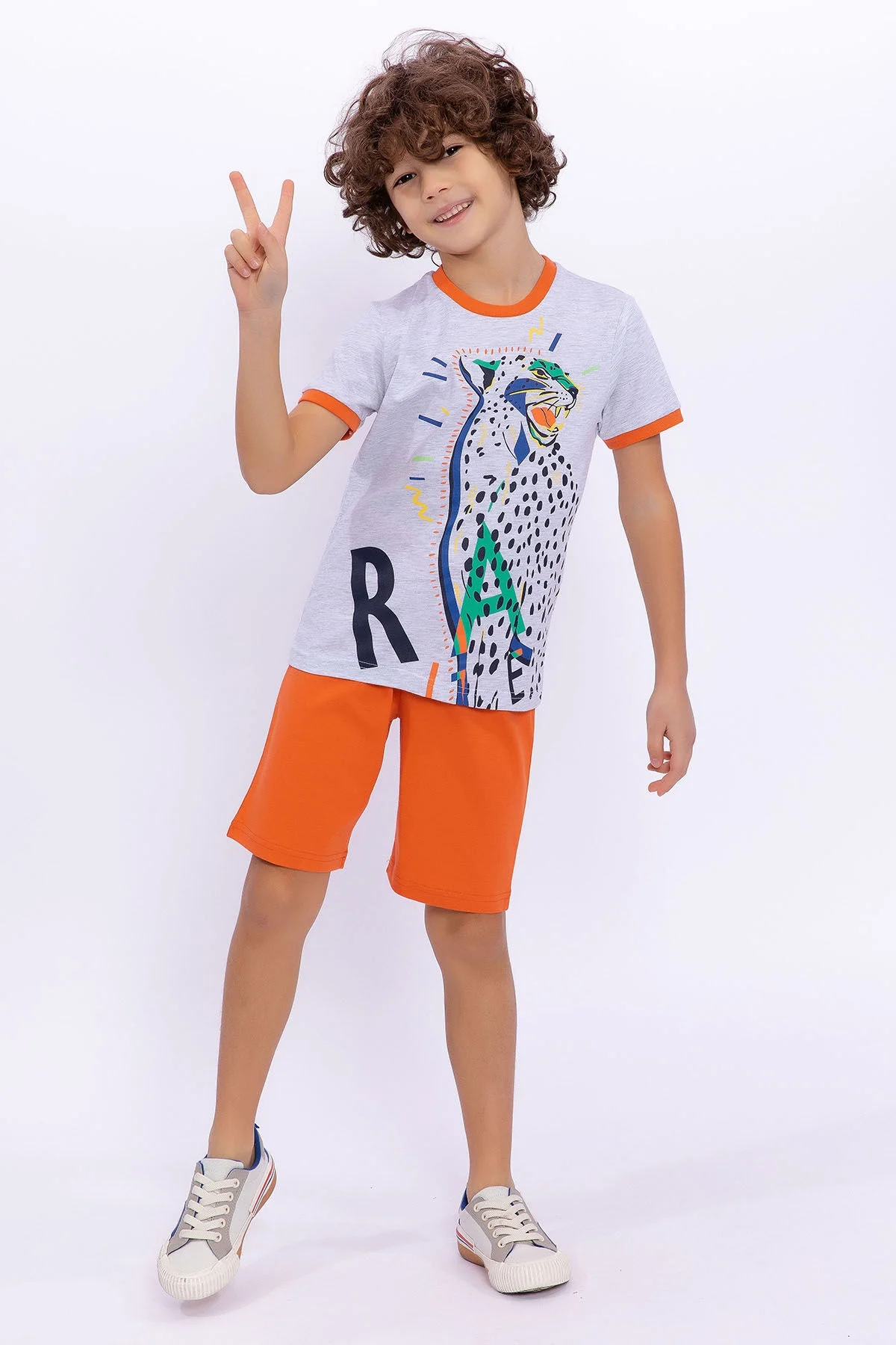 Arnetta Rolypoly Erkek Çocuk Gri Bermuda Takım Bermuda Takım Toptan