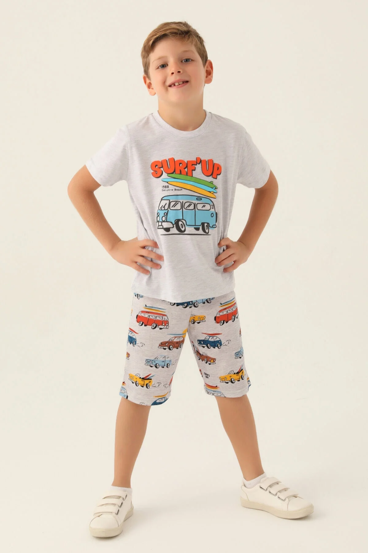 Arnetta Rolypoly Erkek Çocuk Gri Bermuda Takım Bermuda Takım Toptan