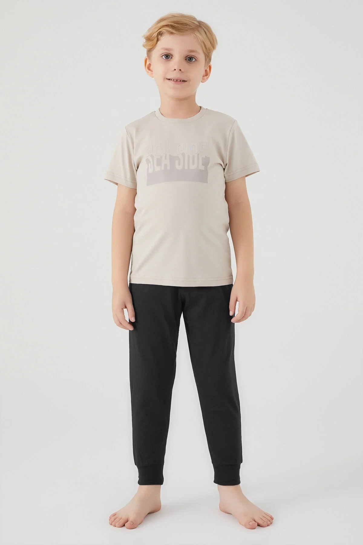 Arnetta Rolypoly Erkek Çocuk Gri Pijama Takımı Pijama Takımı Toptan