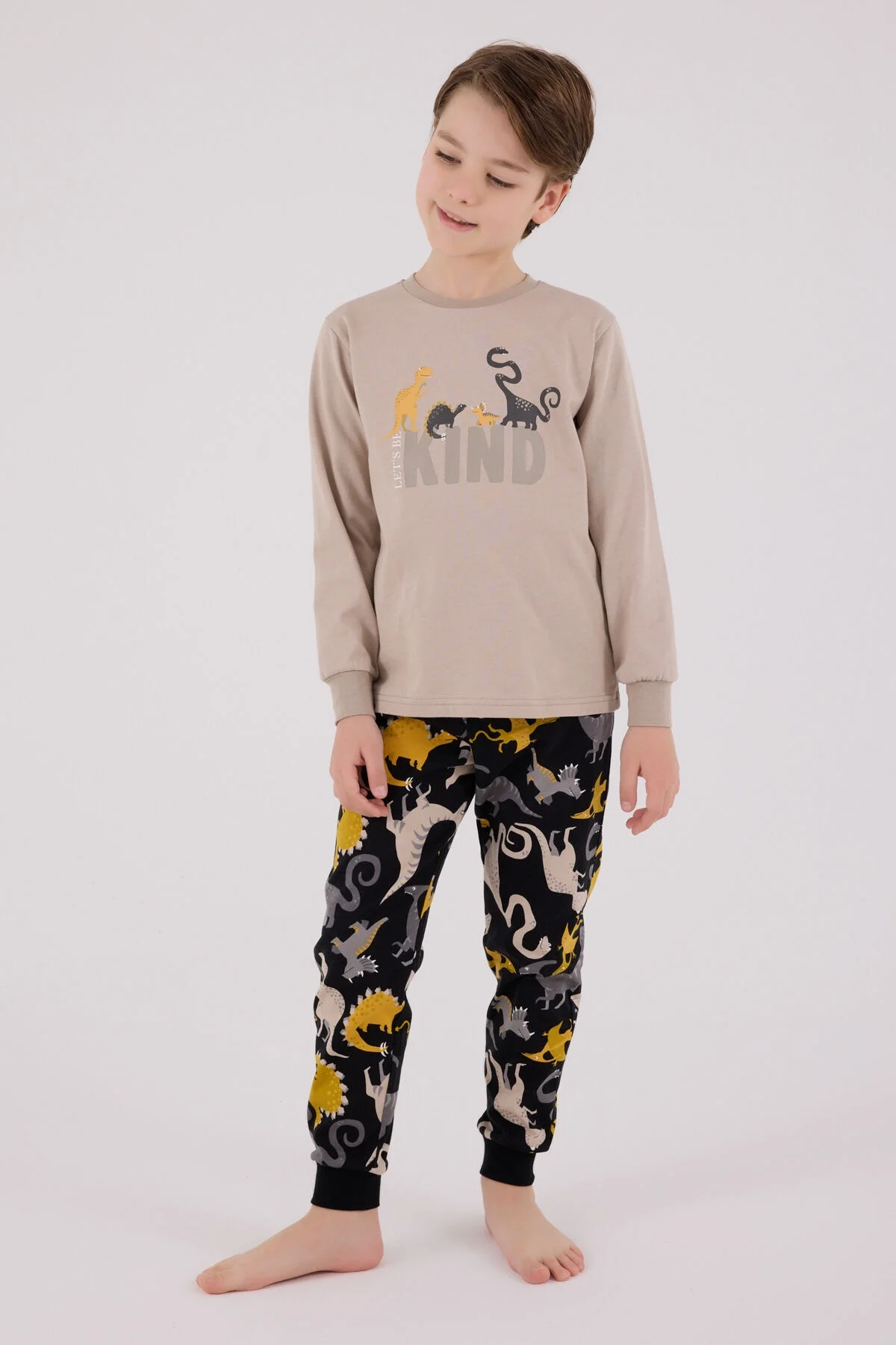 Arnetta Rolypoly Erkek Çocuk Kahverengi Pijama Takımı Pijama Takımı Toptan