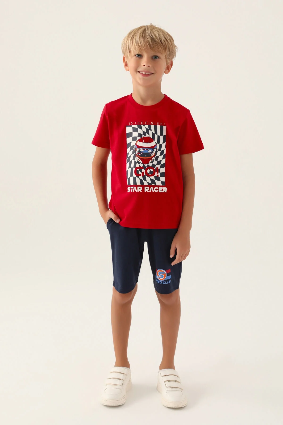 Arnetta Rolypoly Erkek Çocuk Kırmızı Bermuda Takım Bermuda Takım Toptan