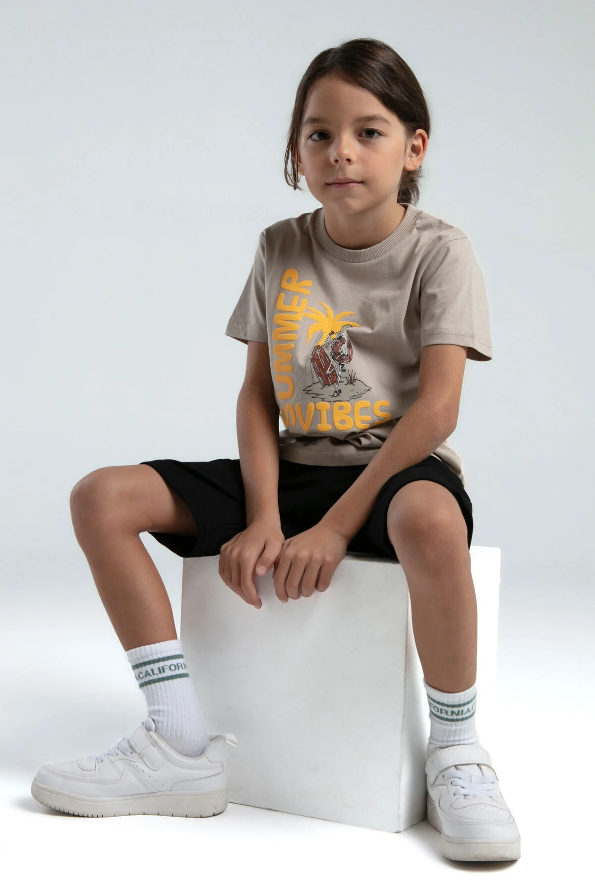 Arnetta Rolypoly Erkek Çocuk Krem Bermuda Takım Bermuda Takım Toptan