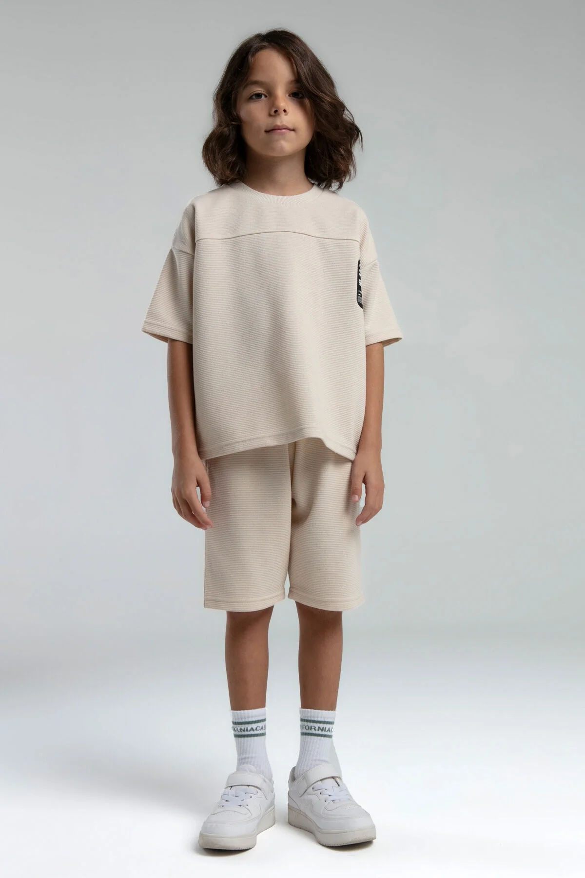 Arnetta Rolypoly Erkek Çocuk Krem Bermuda Takım Bermuda Takım Toptan
