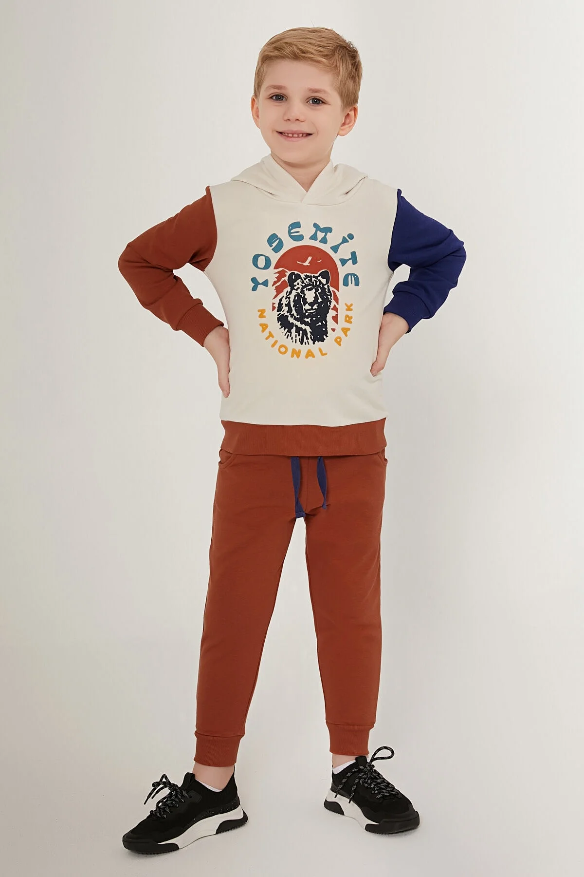 Arnetta Rolypoly Erkek Çocuk Krem Eşofman Takımı Eşofman Takımı Toptan