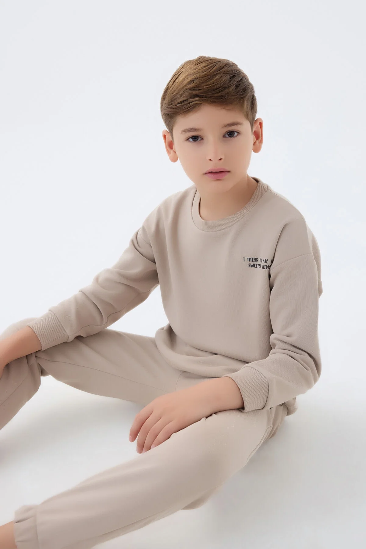 Arnetta Rolypoly Erkek Çocuk Krem Eşofman Takımı Eşofman Takımı Toptan