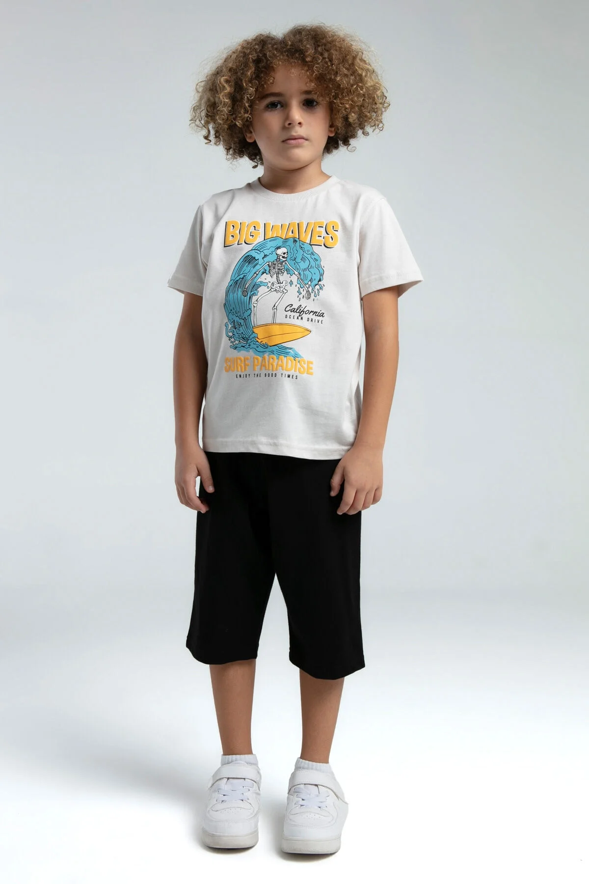 Arnetta Rolypoly Erkek Çocuk Krem Kapri Takım Kapri Takım Toptan