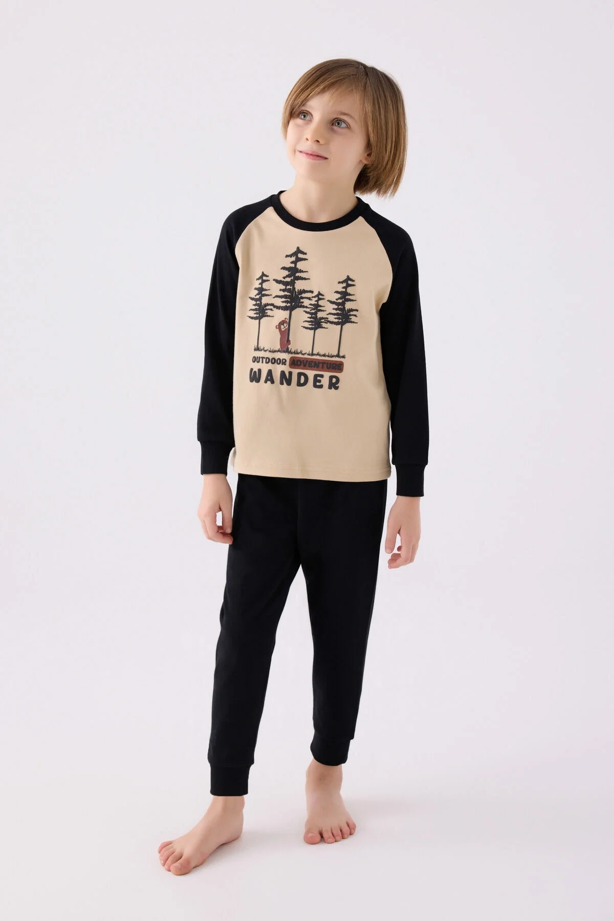 Arnetta Rolypoly Erkek Çocuk Krem Pijama Takımı Pijama Takımı Toptan