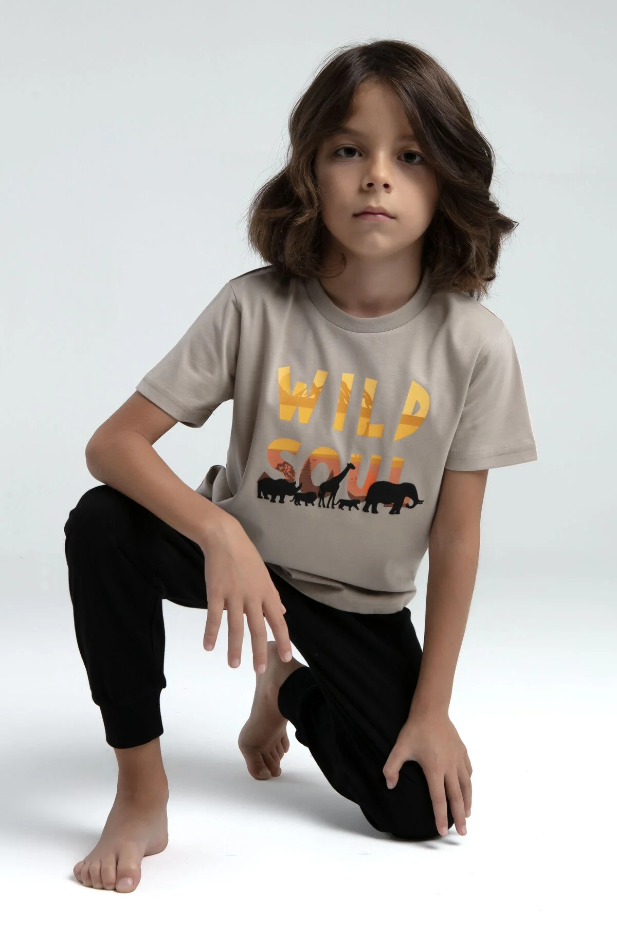 Arnetta Rolypoly Erkek Çocuk Krem Pijama Takımı Pijama Takımı Toptan