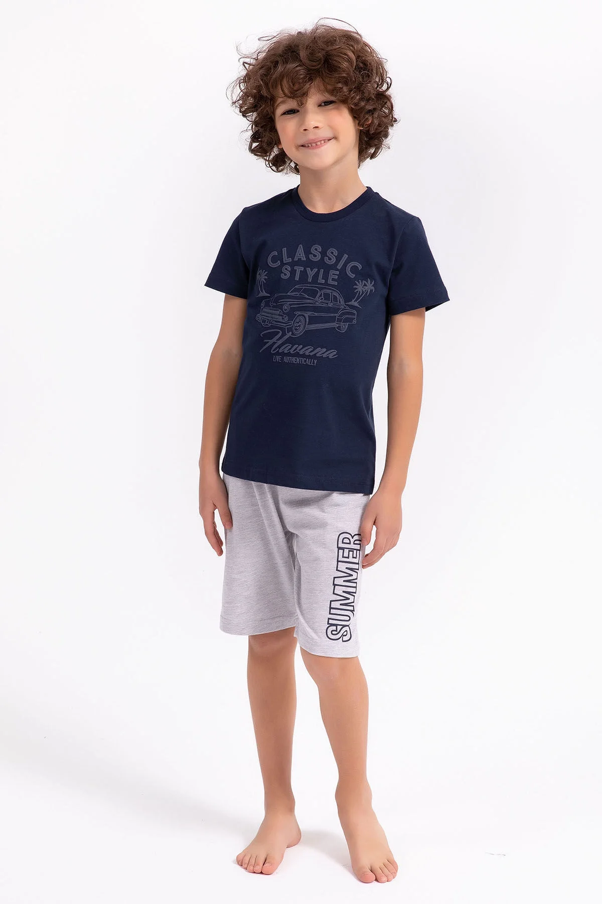 Arnetta Rolypoly Erkek Çocuk Lacivert Bermuda Takım Bermuda Takım Toptan