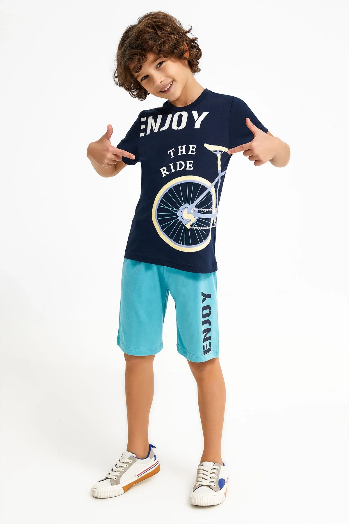 Arnetta Rolypoly Erkek Çocuk Lacivert Bermuda Takım Bermuda Takım Toptan