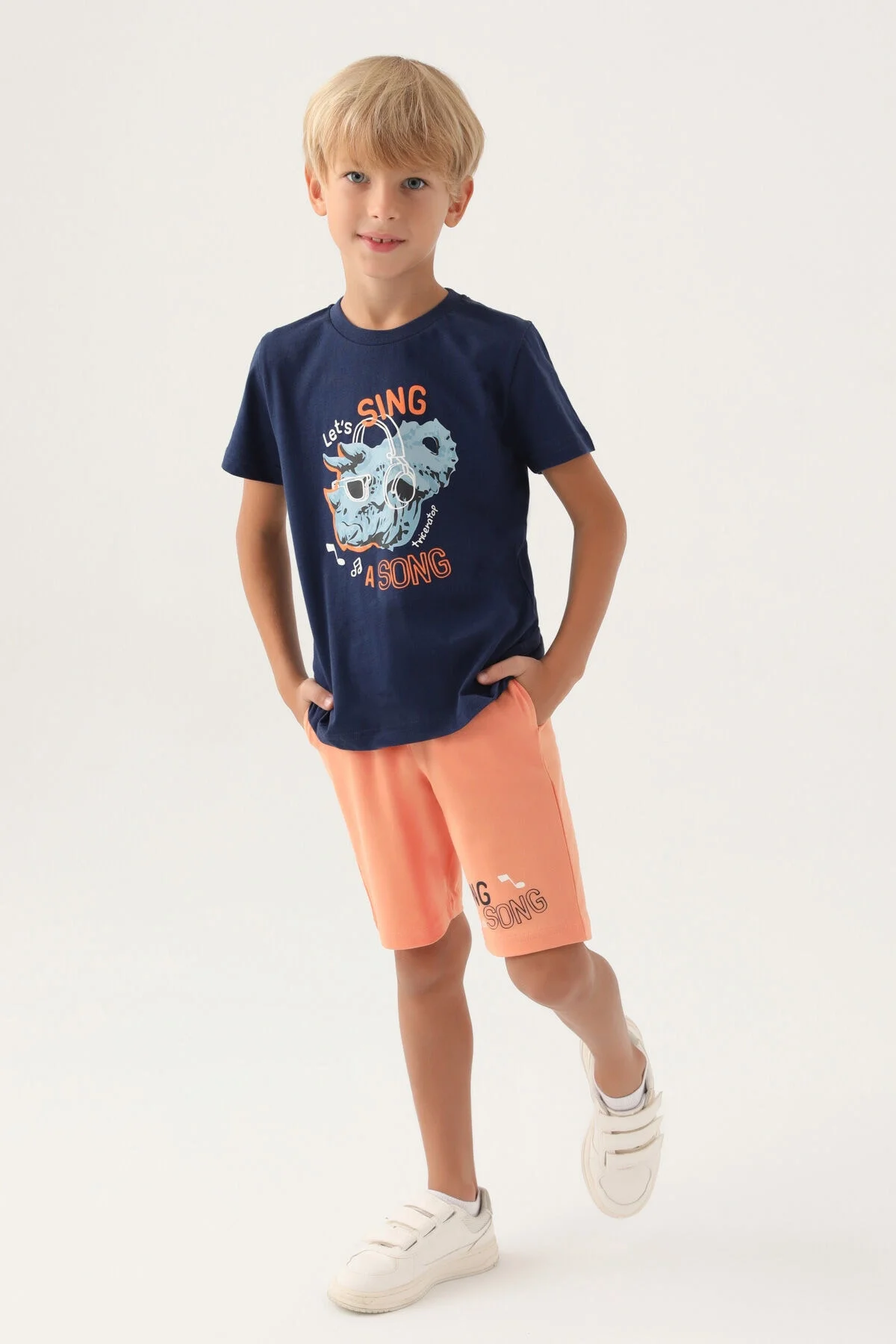 Arnetta Rolypoly Erkek Çocuk Lacivert Bermuda Takım Bermuda Takım Toptan