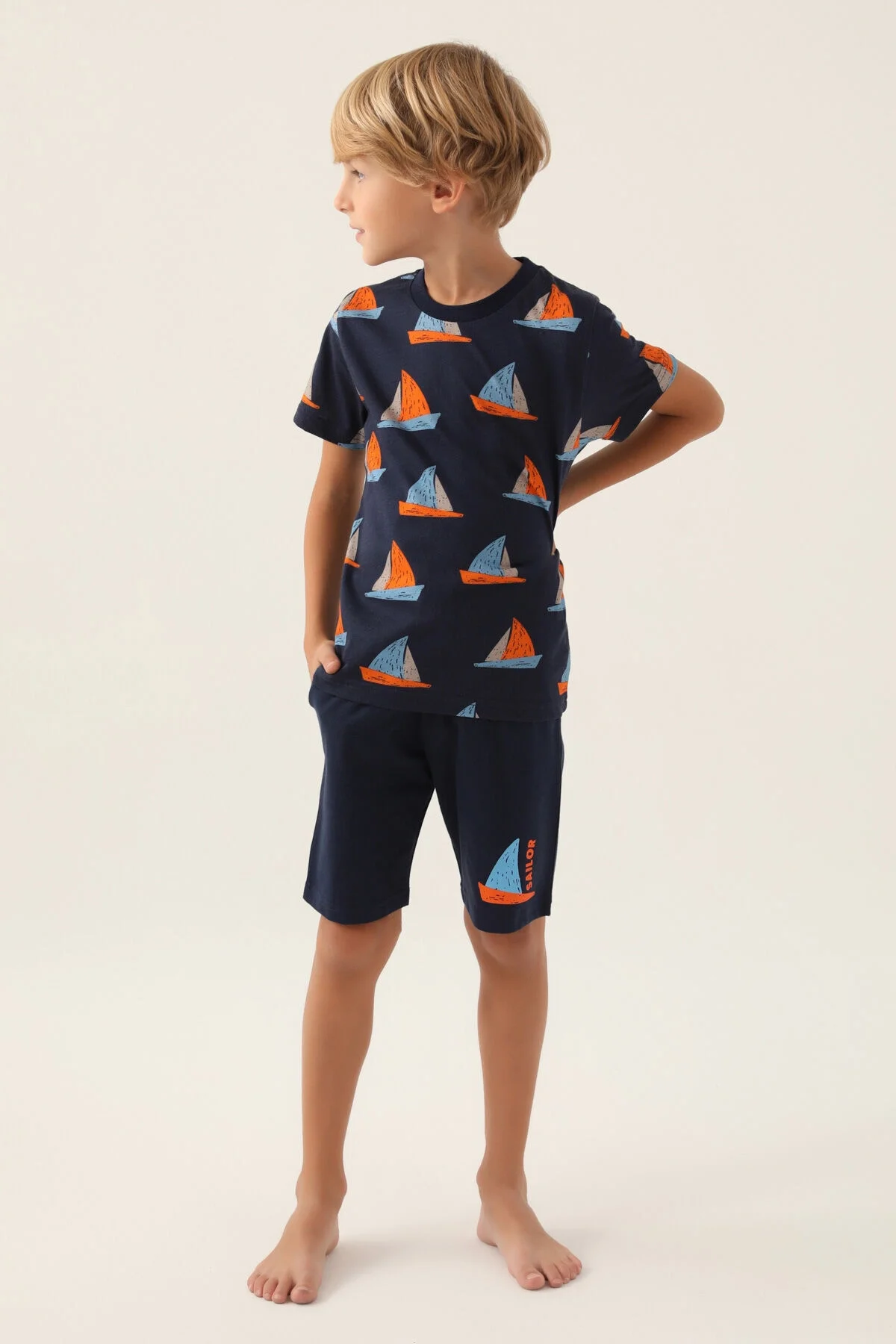 Arnetta Rolypoly Erkek Çocuk Lacivert Bermuda Takım Bermuda Takım Toptan