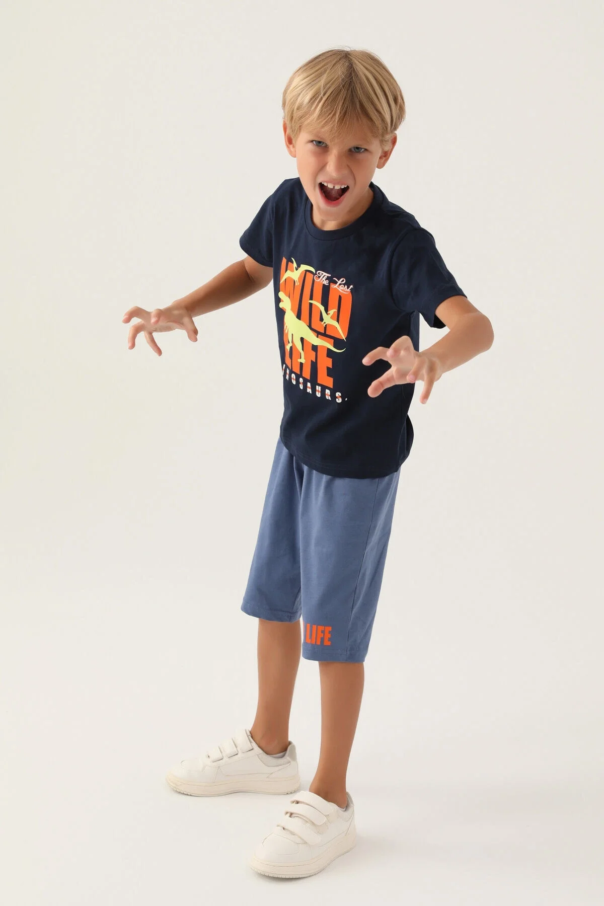 Arnetta Rolypoly Erkek Çocuk Lacivert Kapri Takım Kapri Takım Toptan