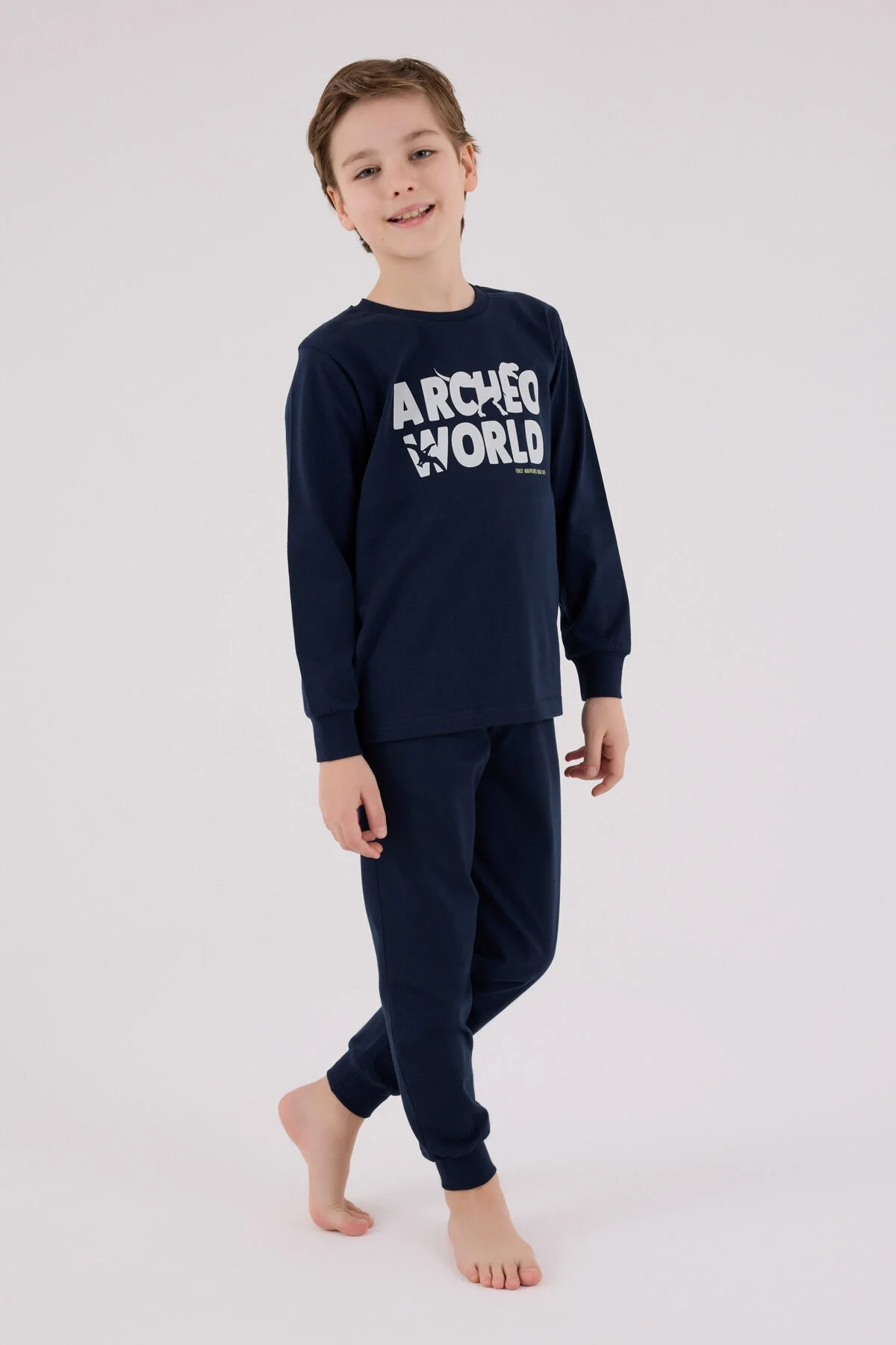 Arnetta Rolypoly Erkek Çocuk Lacivert Pijama Takımı Pijama Takımı Toptan