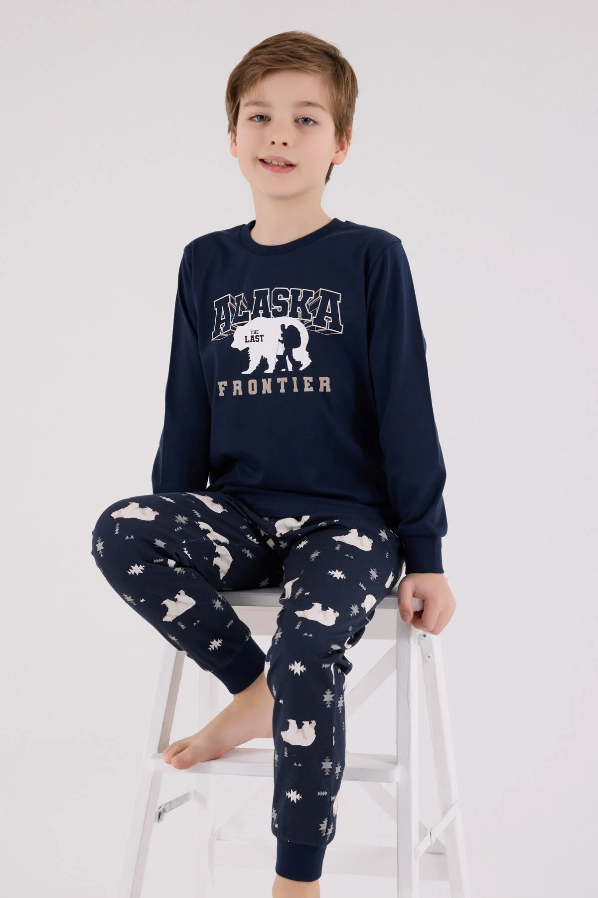 Arnetta Rolypoly Erkek Çocuk Lacivert Pijama Takımı Pijama Takımı Toptan