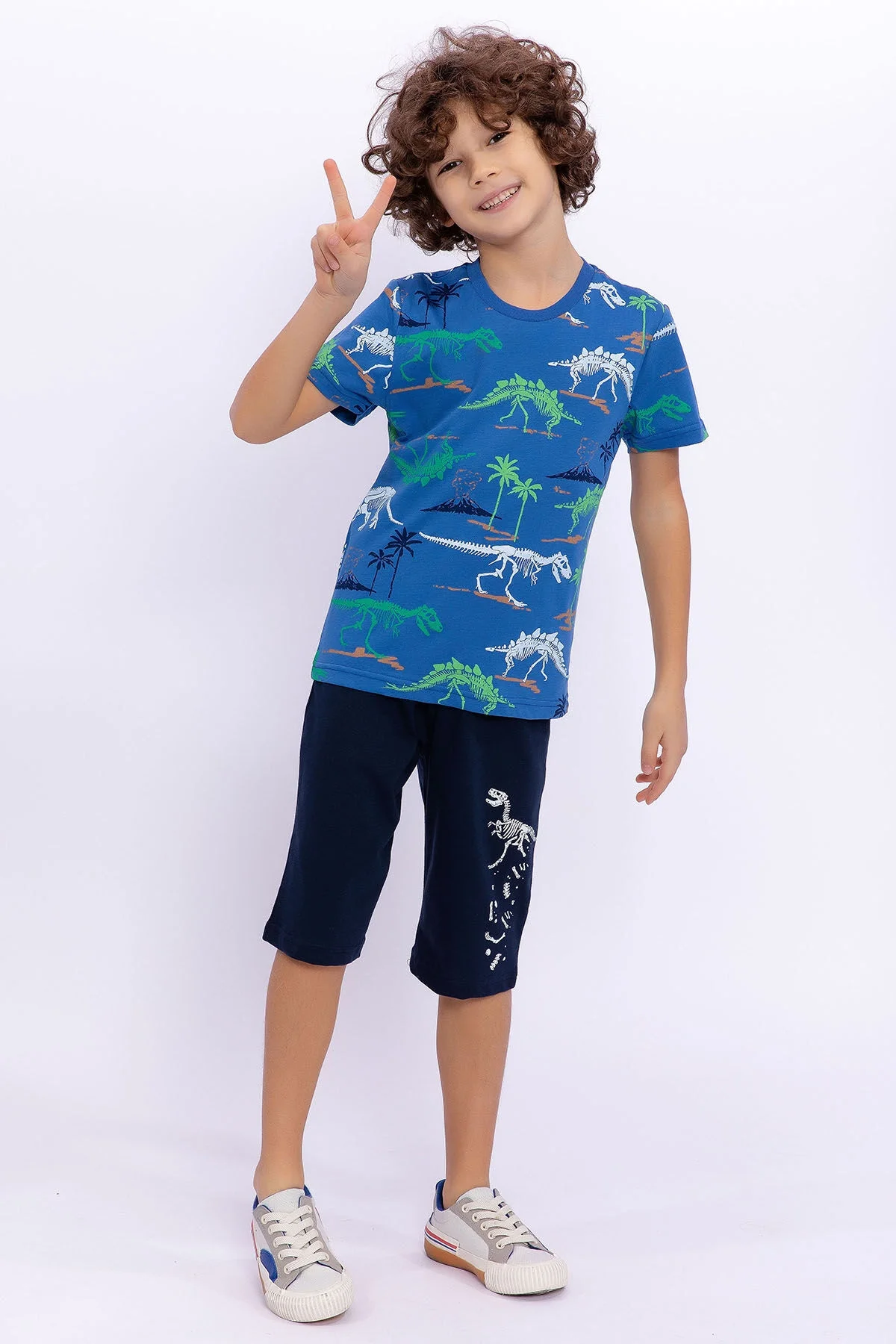 Arnetta Rolypoly Erkek Çocuk Mavi Bermuda Takım Bermuda Takım Toptan