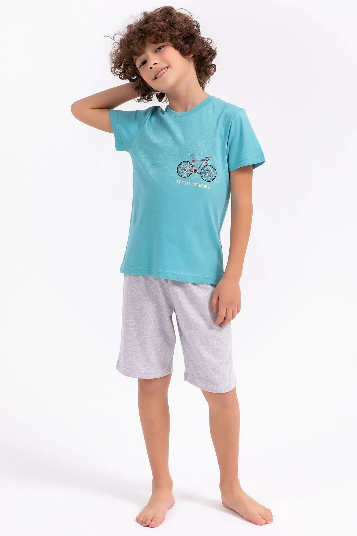 Arnetta Rolypoly Erkek Çocuk Mavi Bermuda Takım Bermuda Takım Toptan