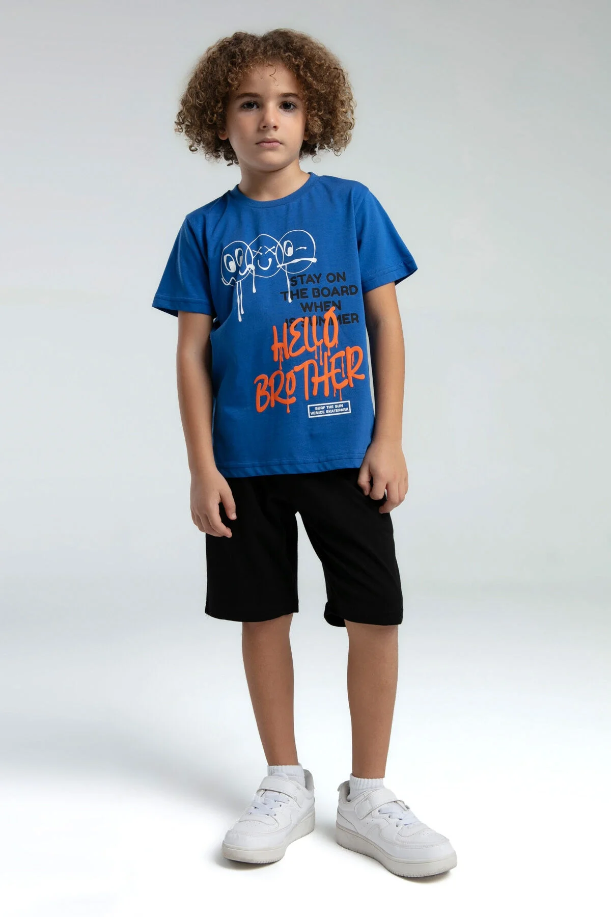 Arnetta Rolypoly Erkek Çocuk Mavi Bermuda Takım Bermuda Takım Toptan