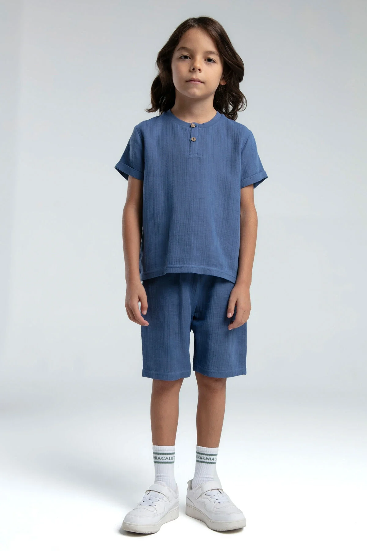 Arnetta Rolypoly Erkek Çocuk Mavi Bermuda Takım Bermuda Takım Toptan