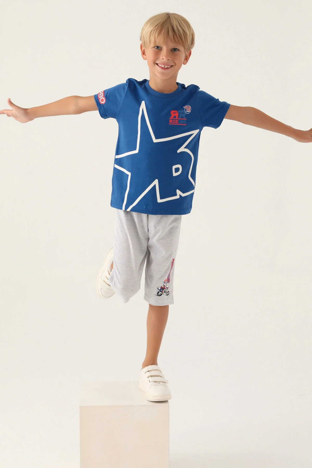 Arnetta Rolypoly Erkek Çocuk Mavi Kapri Takım Kapri Takım Toptan