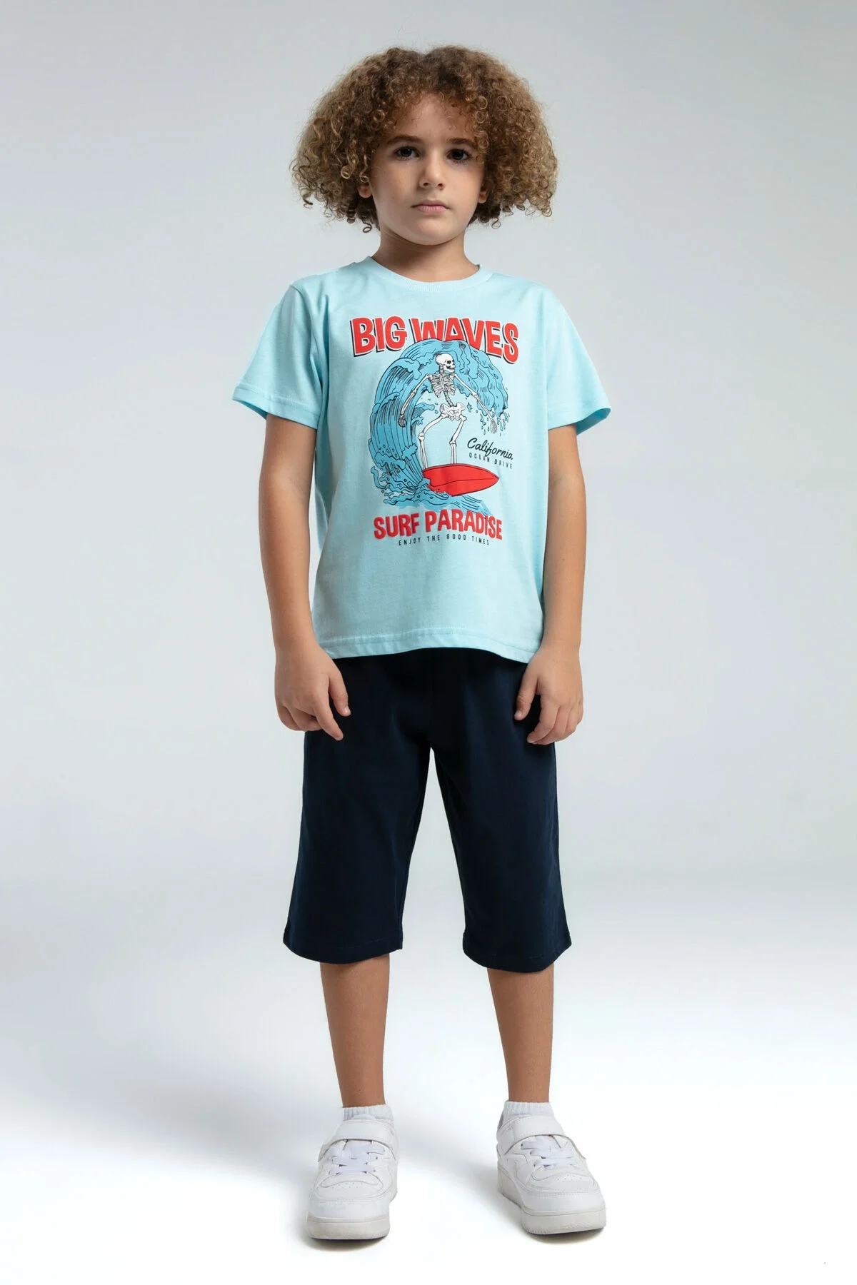 Arnetta Rolypoly Erkek Çocuk Mavi Kapri Takım Kapri Takım Toptan