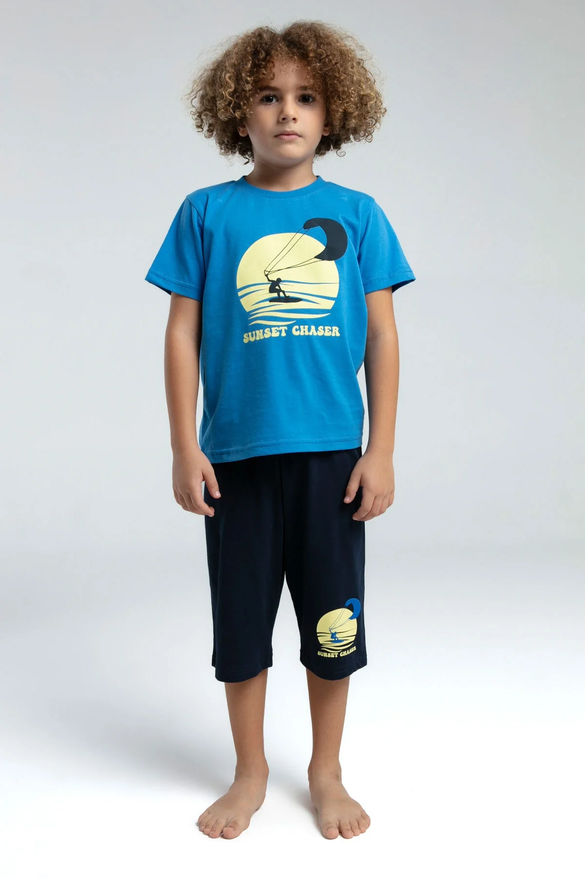 Arnetta Rolypoly Erkek Çocuk Mavi Kapri Takım Kapri Takım Toptan