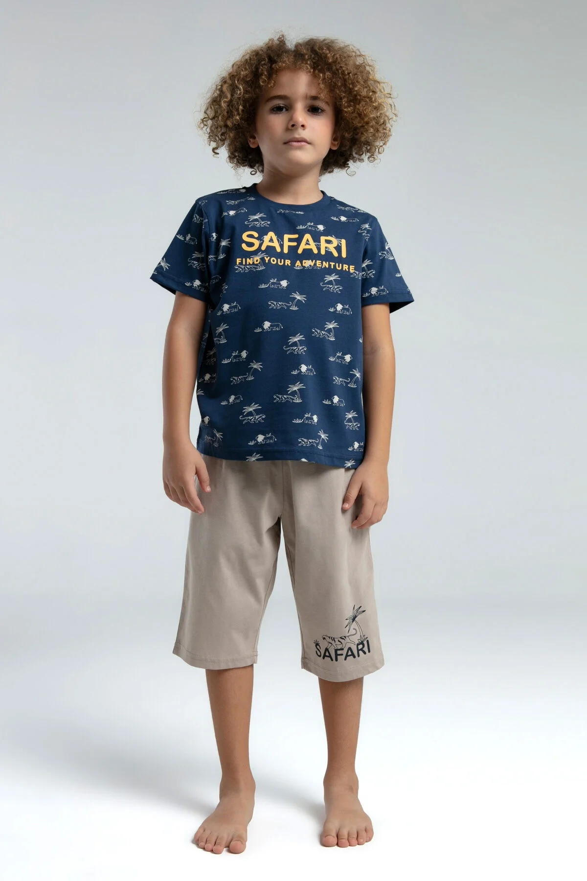 Arnetta Rolypoly Erkek Çocuk Mavi Kapri Takım Kapri Takım Toptan