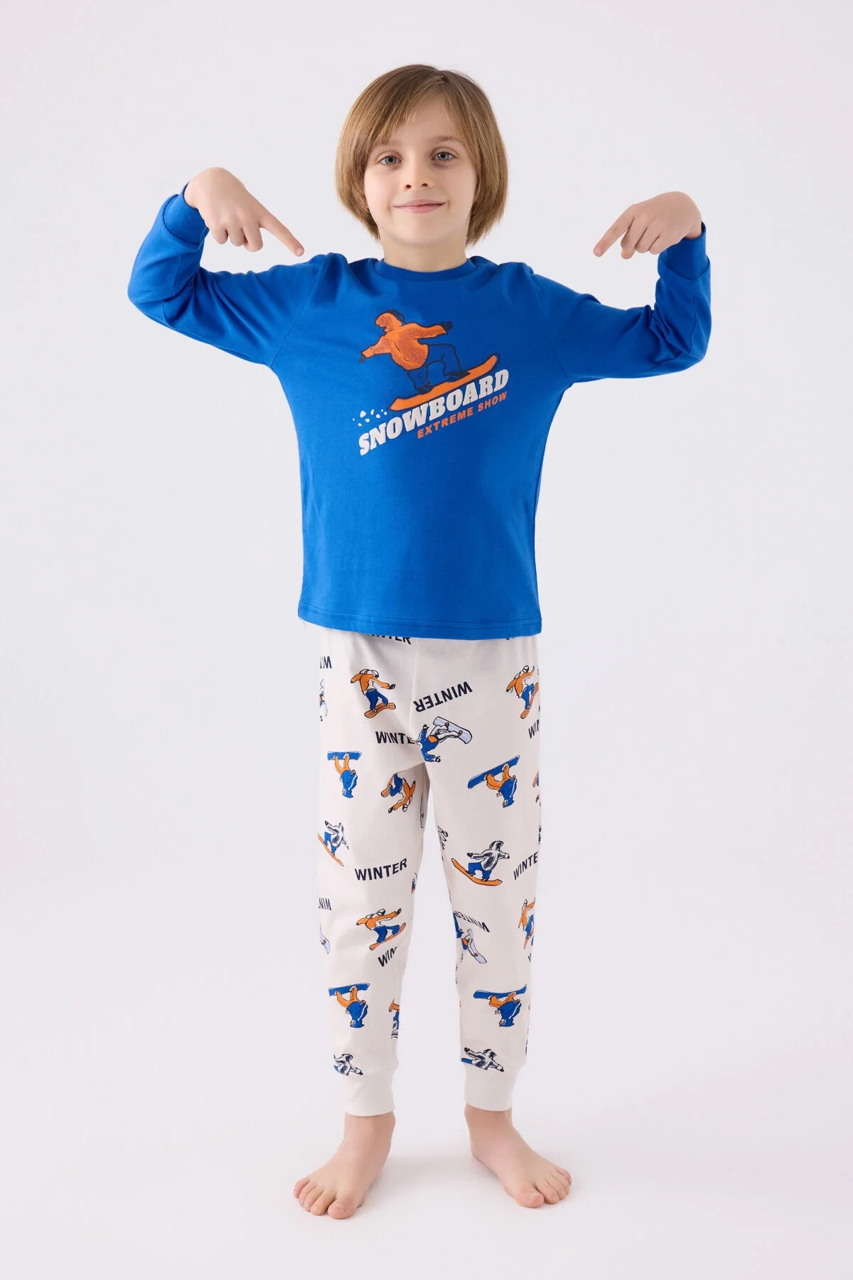 Arnetta Rolypoly Erkek Çocuk Mavi Pijama Takımı Pijama Takımı Toptan