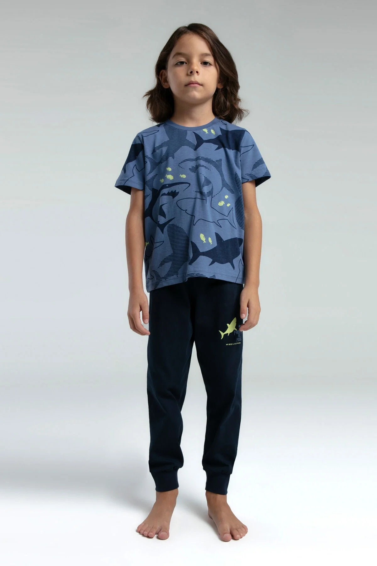 Arnetta Rolypoly Erkek Çocuk Mavi Pijama Takımı Pijama Takımı Toptan