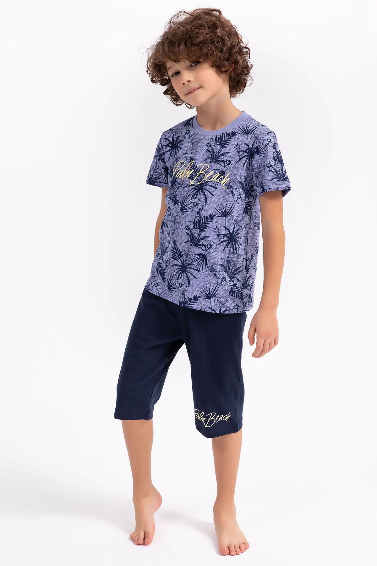 Arnetta Rolypoly Erkek Çocuk Mor Kapri Takım Kapri Takım Toptan