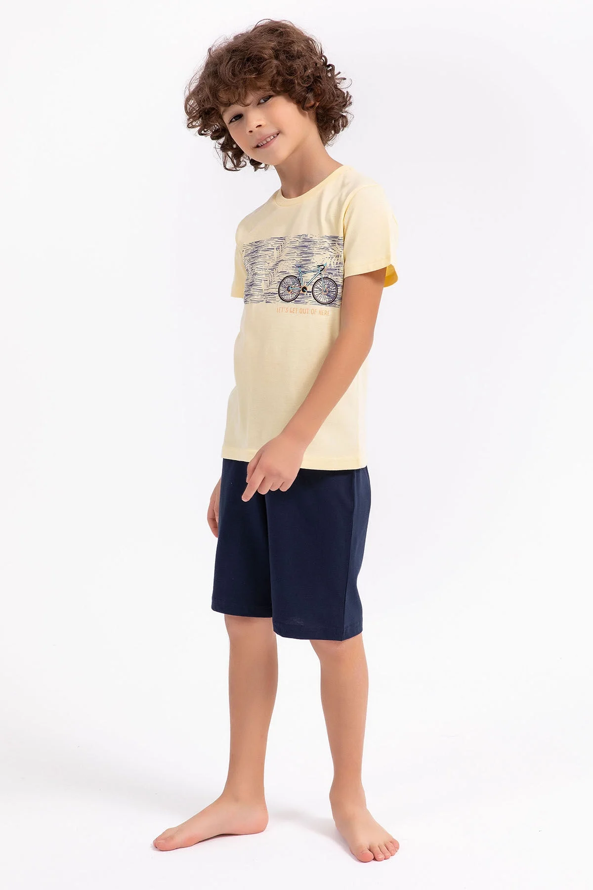 Arnetta Rolypoly Erkek Çocuk Sarı Bermuda Takım Bermuda Takım Toptan