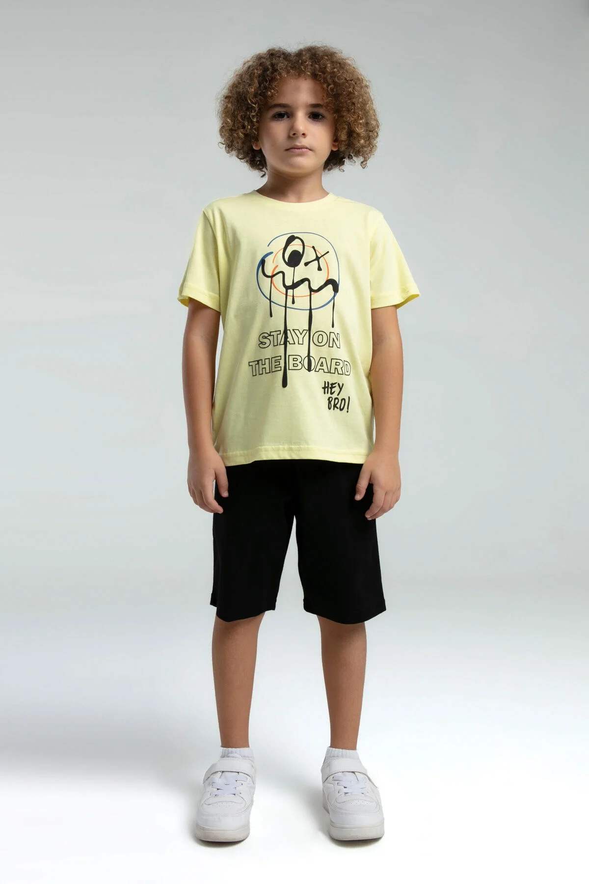 Arnetta Rolypoly Erkek Çocuk Sarı Bermuda Takım Bermuda Takım Toptan