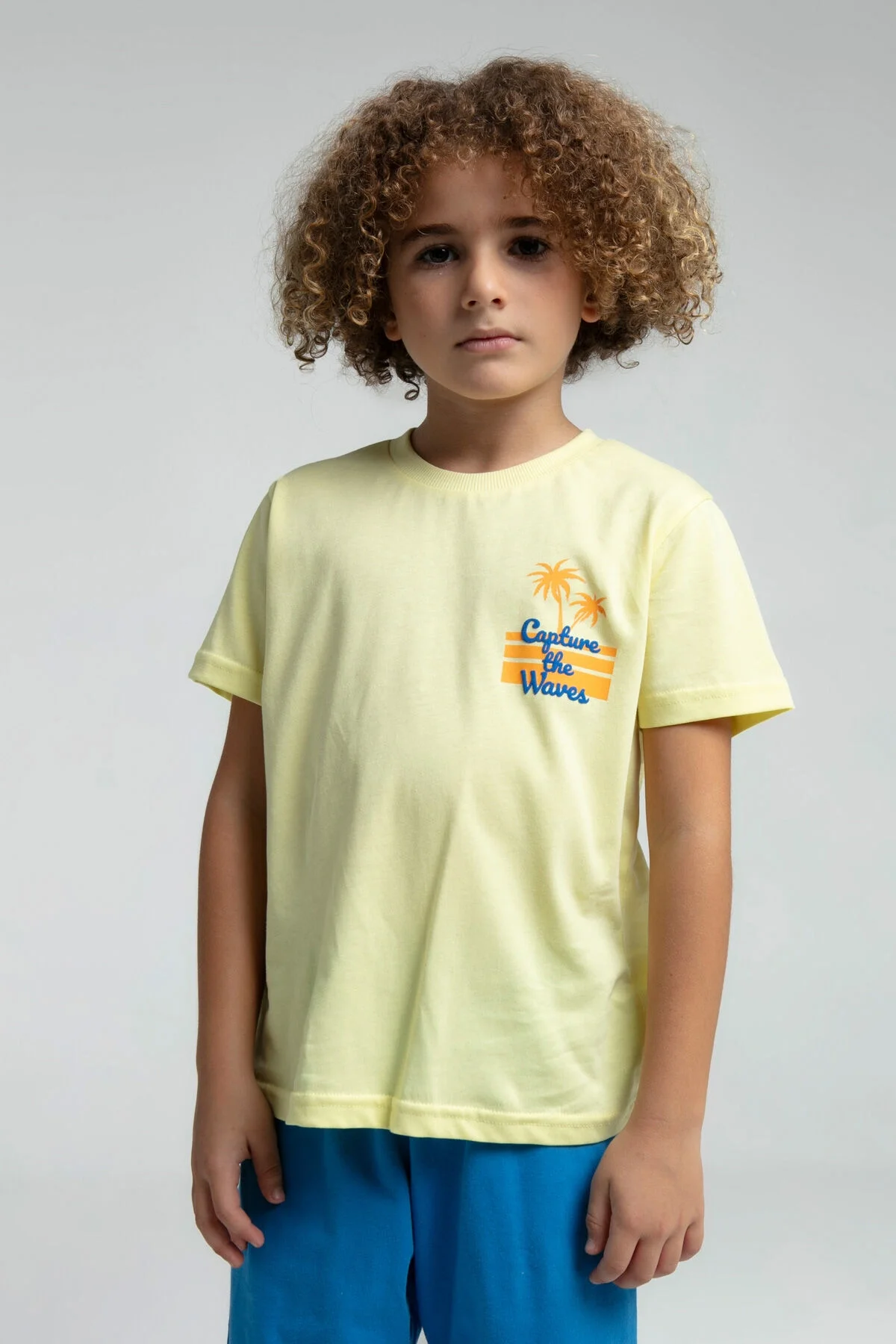 Sarı Bermuda Takım, Arnetta marka erkek çocuk yazlık takım, kıyafet seti, çocuk giyim, yazlık kısa pantolon, çocuk moda