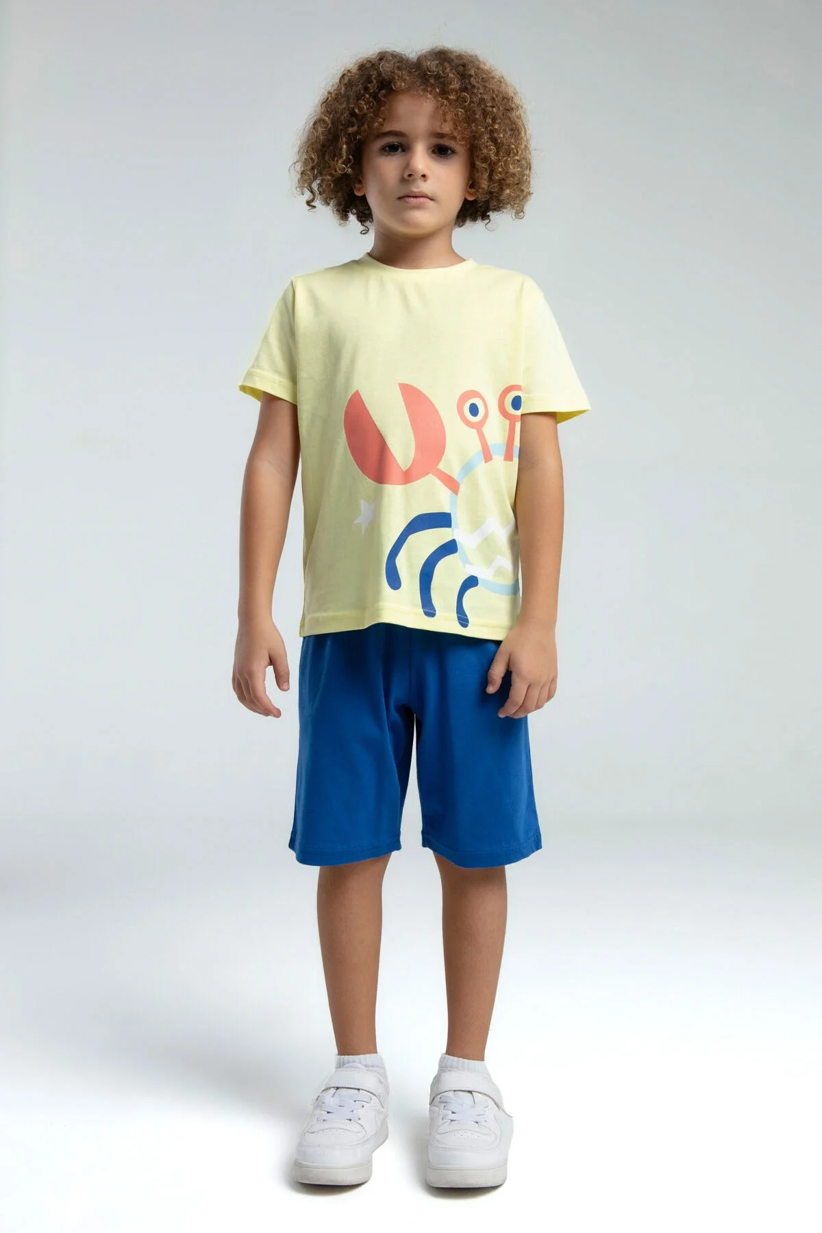 Arnetta Rolypoly Erkek Çocuk Sarı Bermuda Takım Bermuda Takım Toptan