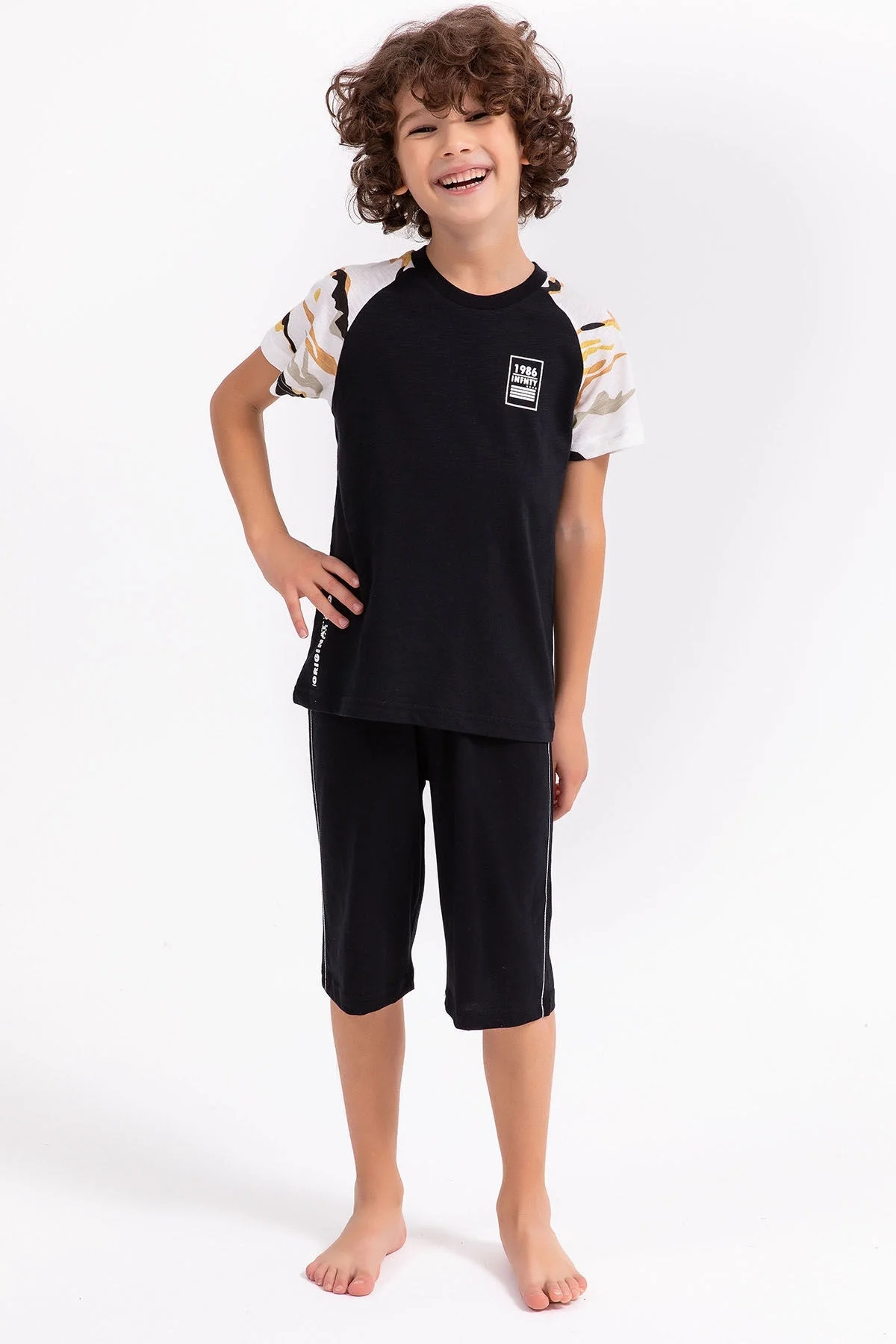 Arnetta Rolypoly Erkek Çocuk Siyah Bermuda Takım Bermuda Takım Toptan