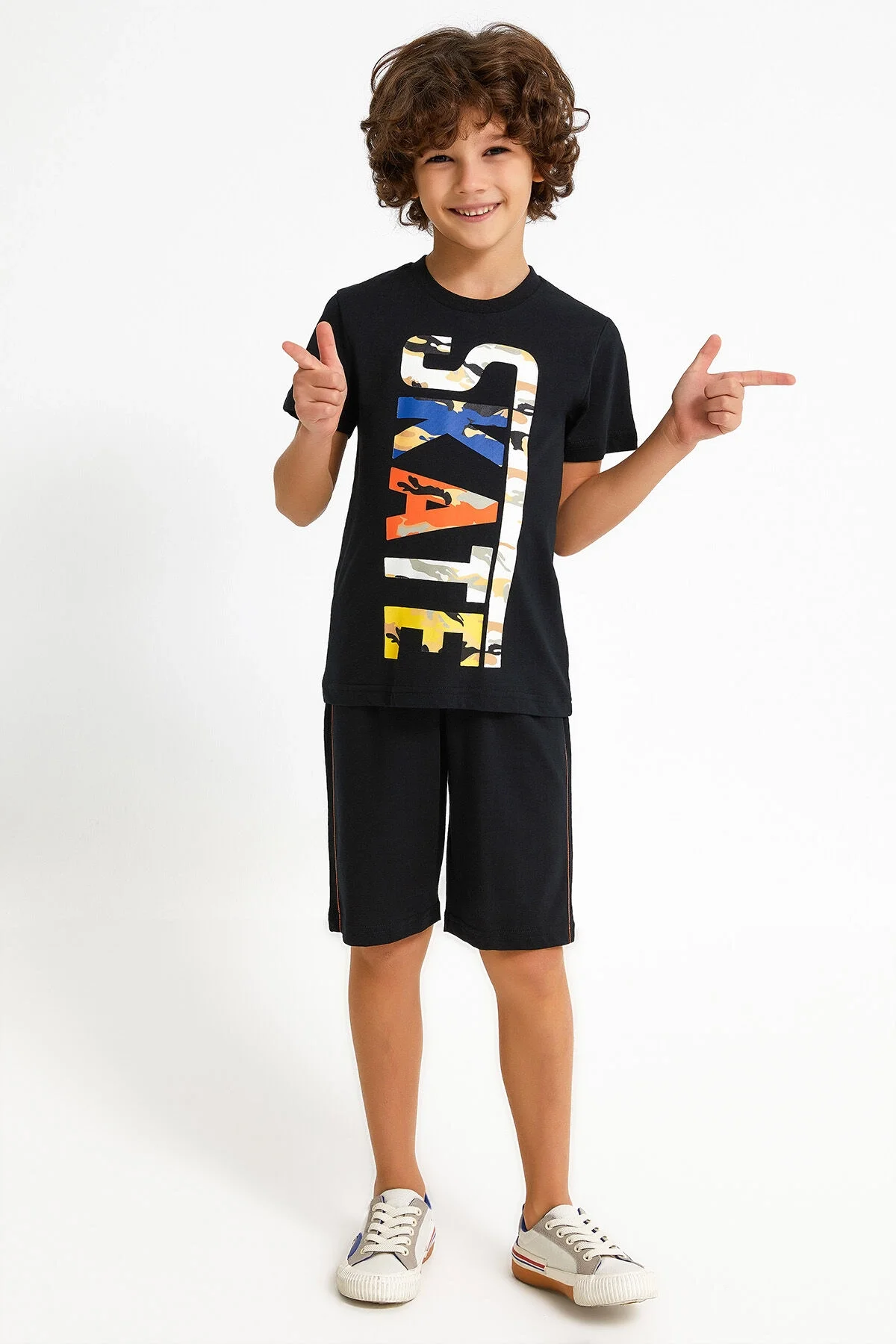 Arnetta Rolypoly Erkek Çocuk Siyah Bermuda Takım Bermuda Takım Toptan