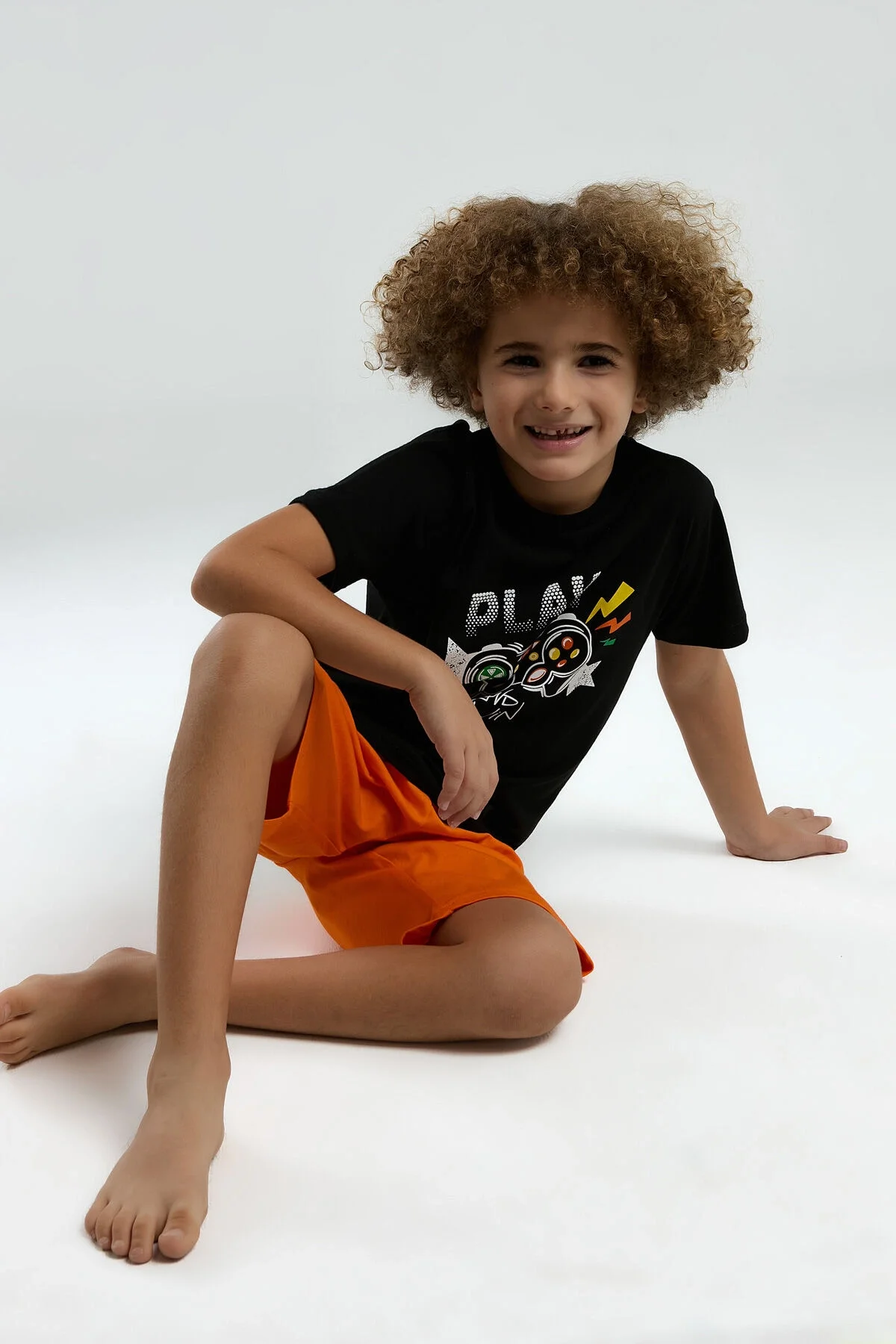 Arnetta Rolypoly Erkek Çocuk Siyah Bermuda Takım Bermuda Takım Toptan