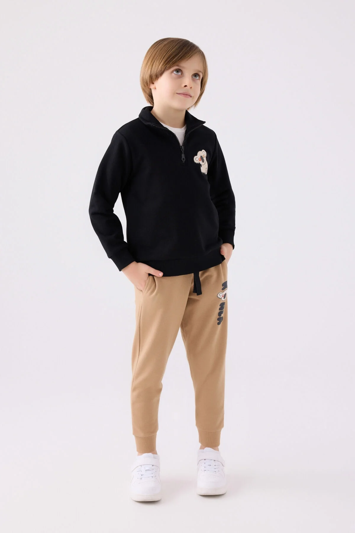 Arnetta Rolypoly Erkek Çocuk Siyah Eşofman Takımı Eşofman Takımı Toptan