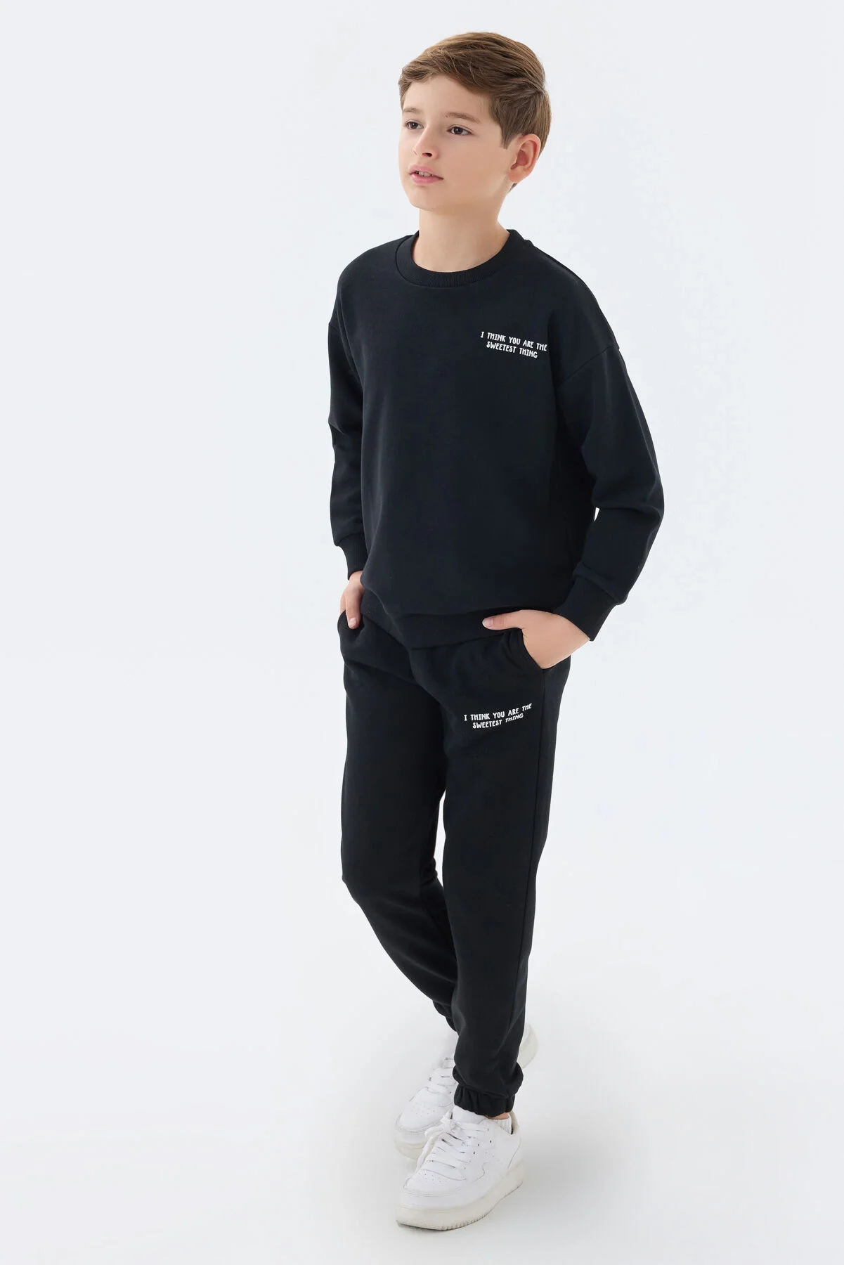 Arnetta Rolypoly Erkek Çocuk Siyah Eşofman Takımı Eşofman Takımı Toptan