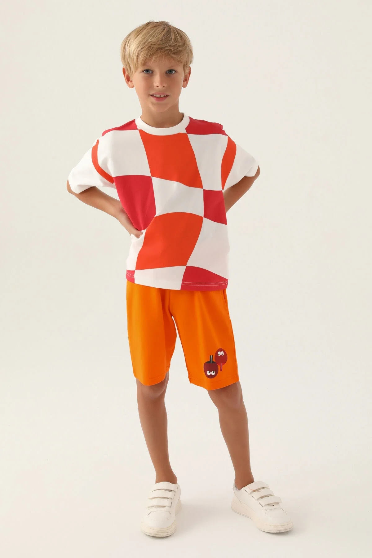 Arnetta Rolypoly Erkek Çocuk Turuncu Bermuda Takım Bermuda Takım Toptan