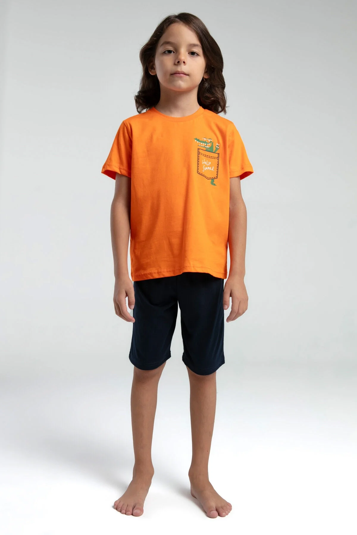 Arnetta Rolypoly Erkek Çocuk Turuncu Bermuda Takım Bermuda Takım Toptan