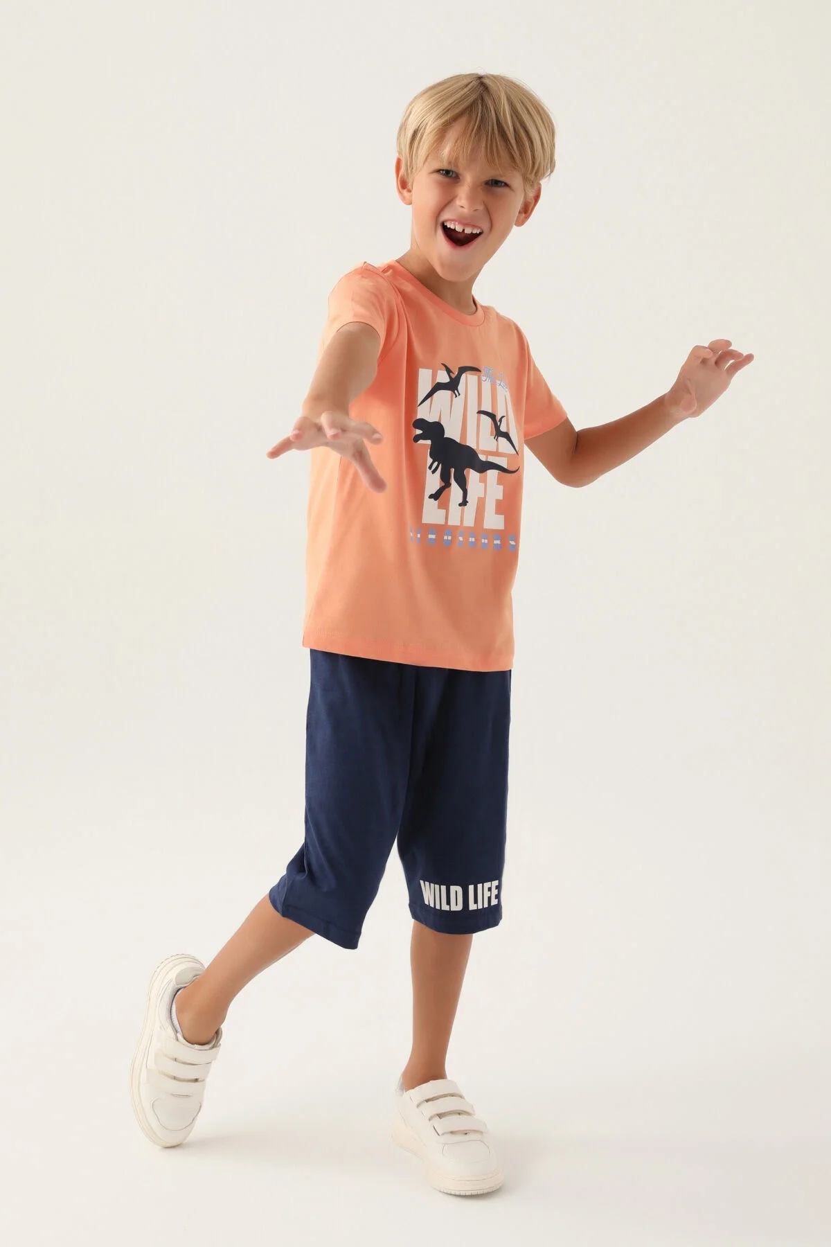 Arnetta Rolypoly Erkek Çocuk Turuncu Kapri Takım Kapri Takım Toptan