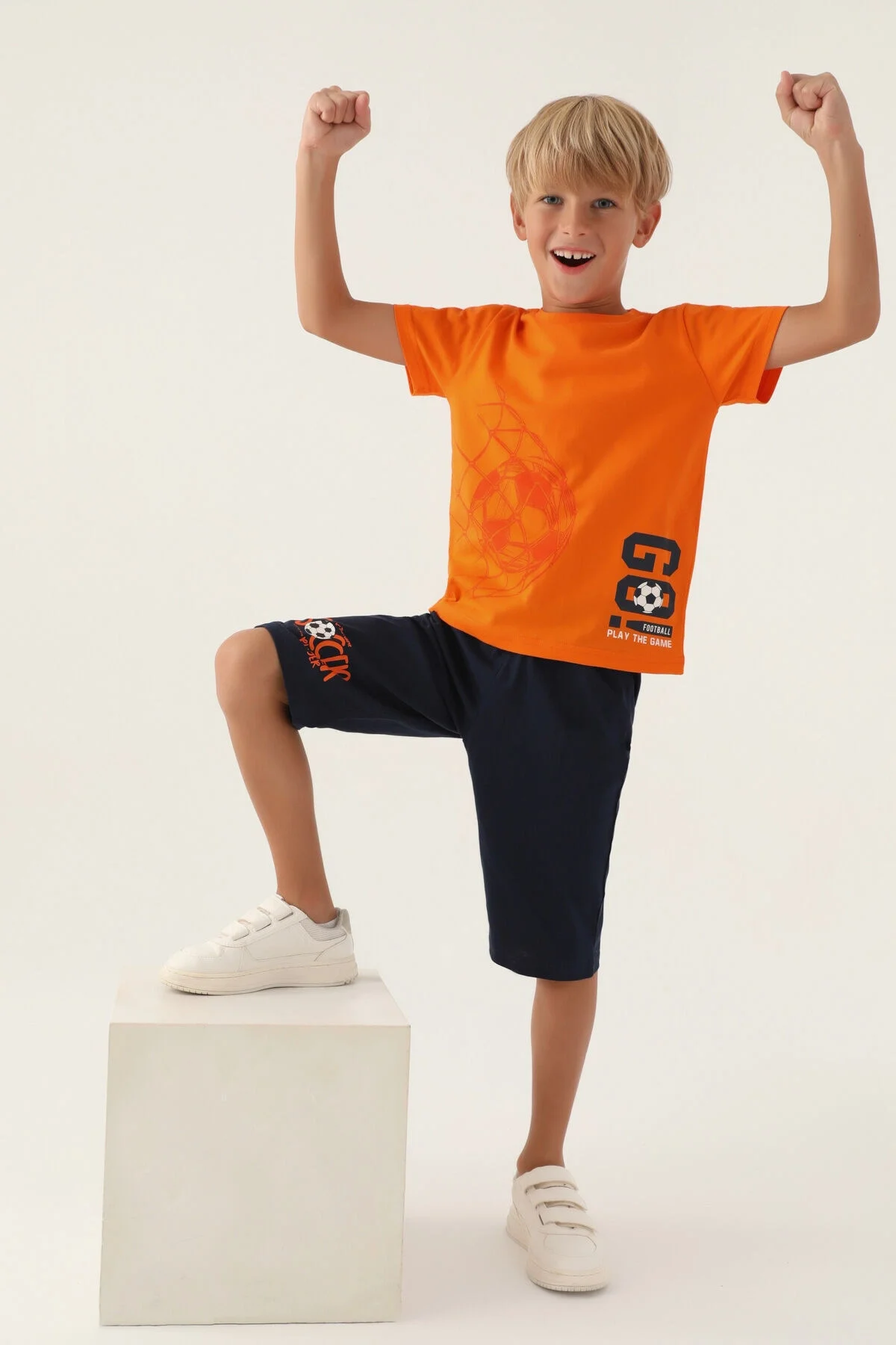 Arnetta Rolypoly Erkek Çocuk Turuncu Kapri Takım Kapri Takım Toptan