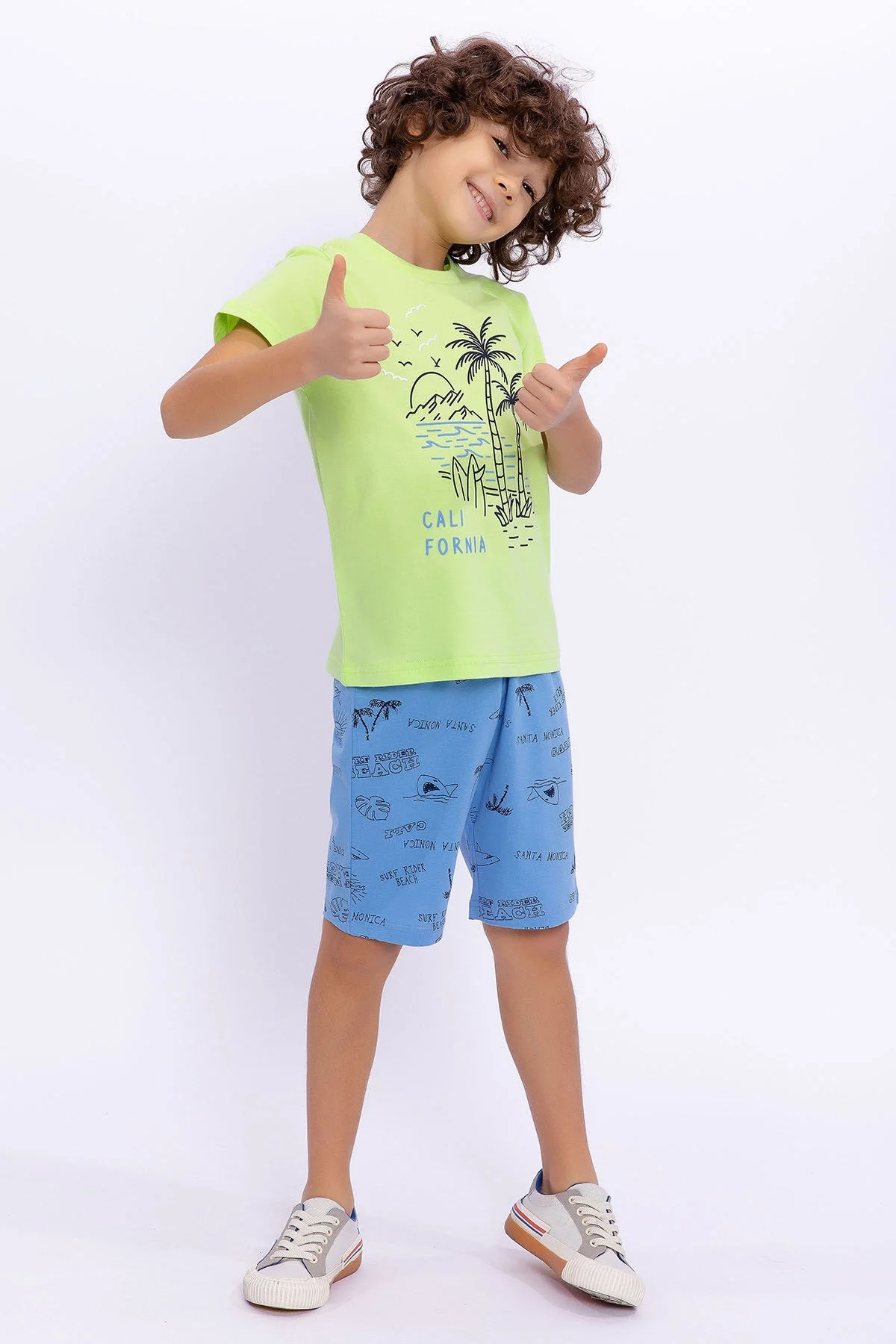 Arnetta Rolypoly Erkek Çocuk Yeşil Bermuda Takım Bermuda Takım Toptan