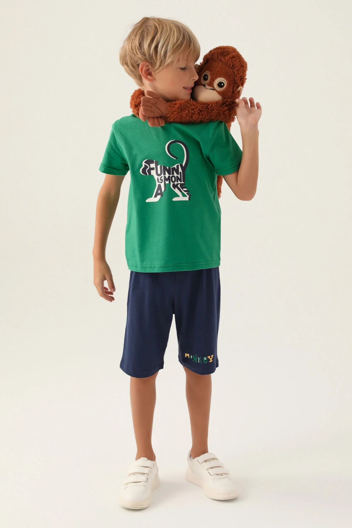 Arnetta Rolypoly Erkek Çocuk Yeşil Bermuda Takım Bermuda Takım Toptan