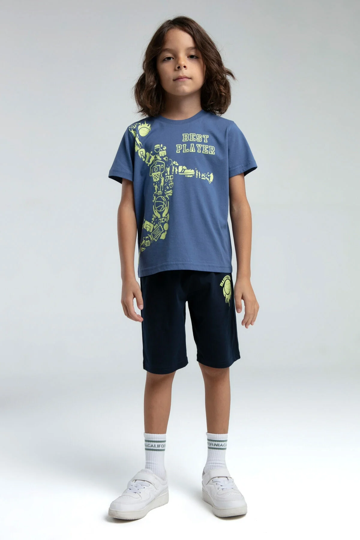 Arnetta Rolypoly Erkek Çocuk Yeşil Bermuda Takım Bermuda Takım Toptan