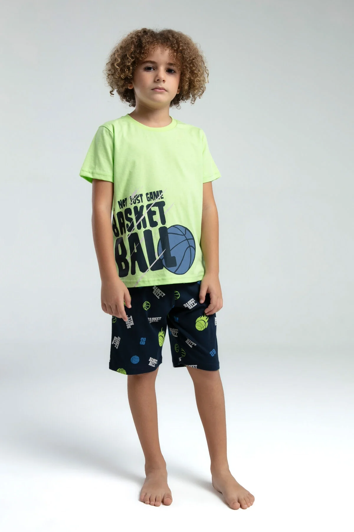 Arnetta Rolypoly Erkek Çocuk Yeşil Bermuda Takım Bermuda Takım Toptan