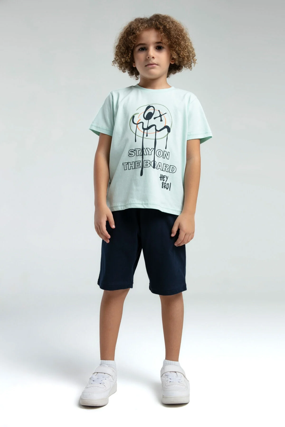 Arnetta Rolypoly Erkek Çocuk Yeşil Bermuda Takım Bermuda Takım Toptan