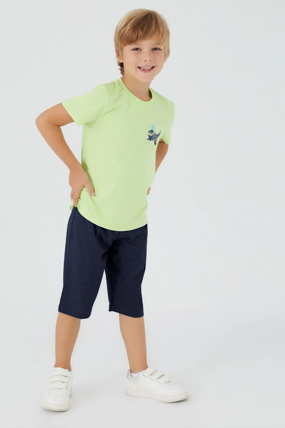 Arnetta Rolypoly Erkek Çocuk Yeşil Kapri Takım Kapri Takım Toptan